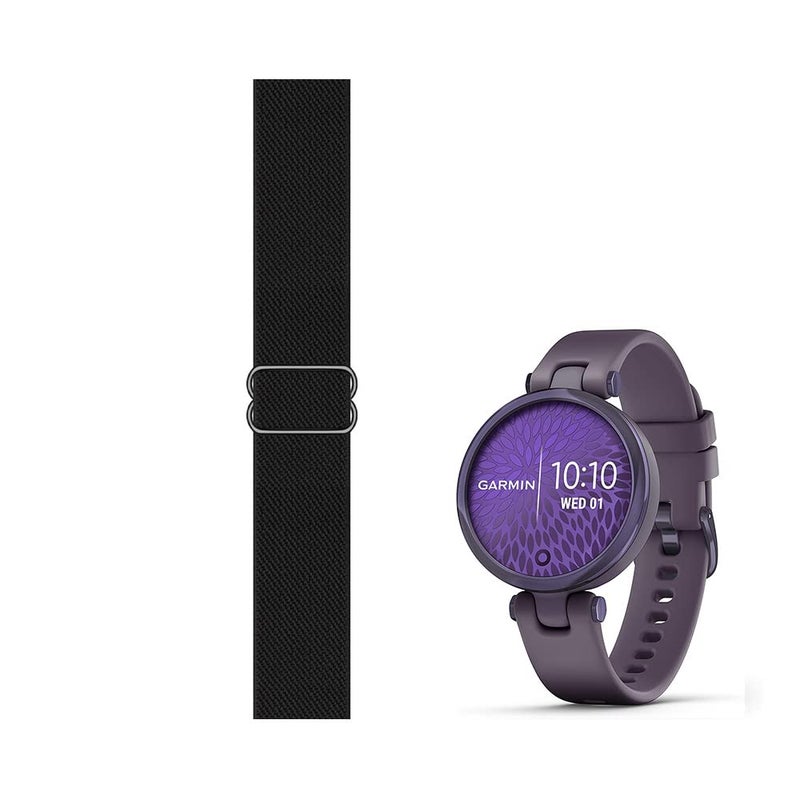 C2D JOY Stretchy Loop Strap Compatible with Garmin Lily Watch Band Adjustable Elastic Nylon Wristband-Black Medium - Image 2