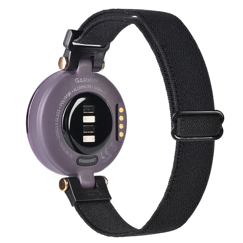 C2D JOY Stretchy Loop Strap Compatible with Garmin Lily Watch Band Adjustable Elastic Nylon Wristband-Black Medium - Image 1