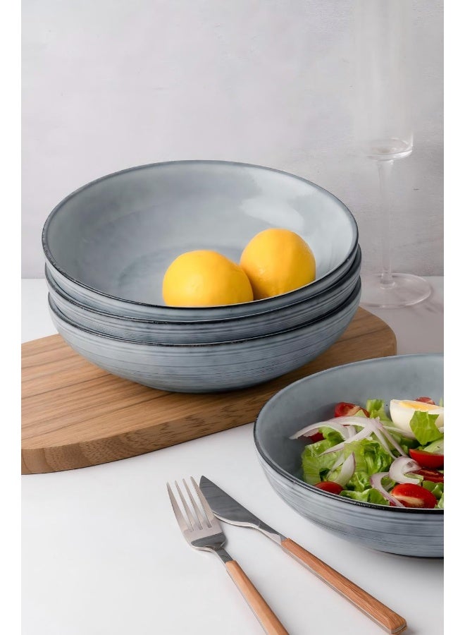 Famiware Tempus Series 4 Pieces Pasta Bowls Set, Pearl Blue - Image 3