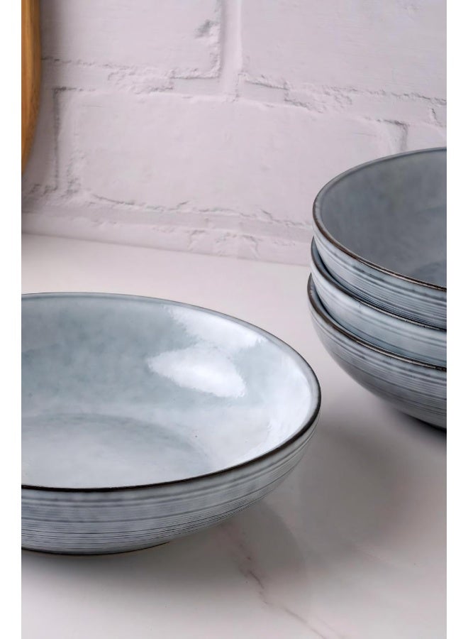 Famiware Tempus Series 4 Pieces Pasta Bowls Set, Pearl Blue - Image 2