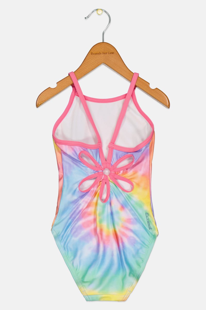 ZOGGS Toddlers Girl Tie Dye Sleeveless One Piece Swimsuit, Multicolor - Image 3