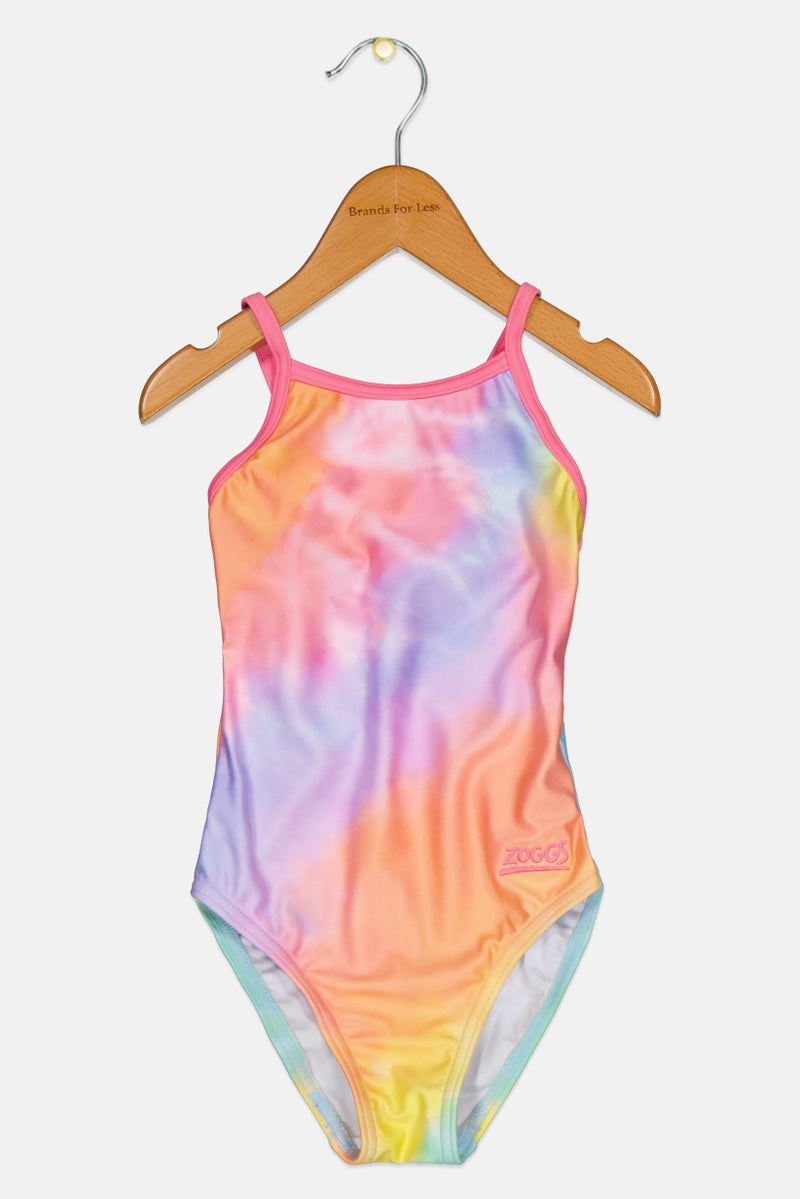 ZOGGS Toddlers Girl Tie Dye Sleeveless One Piece Swimsuit, Multicolor - Image 2
