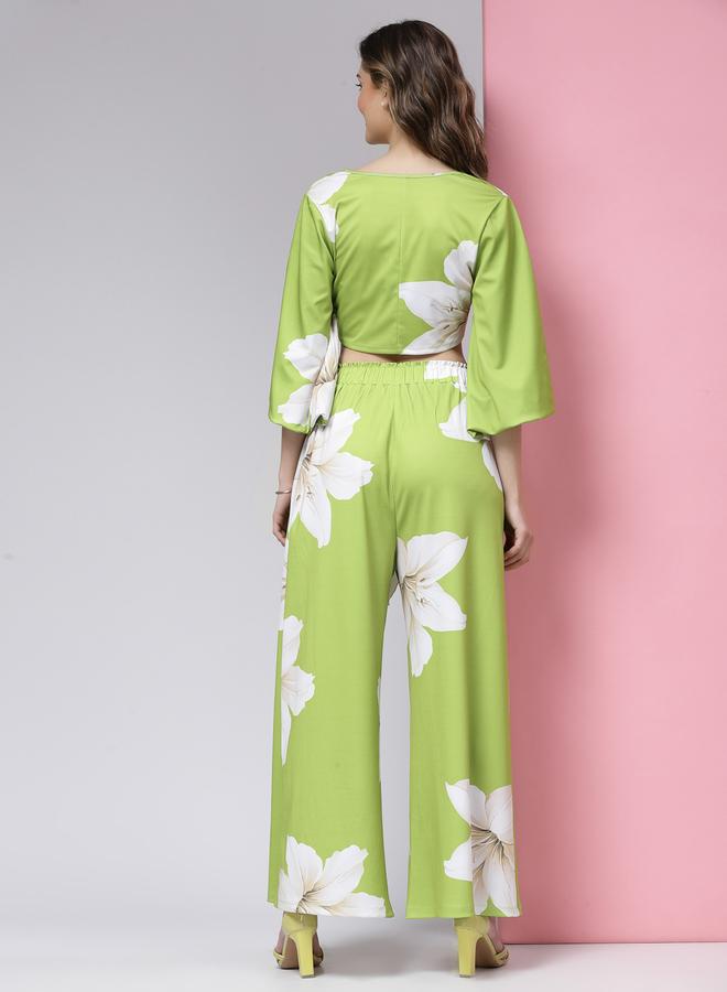 Kassually All-Over Floral Print Crop Top and Palazzo Co-Ords - Image 3
