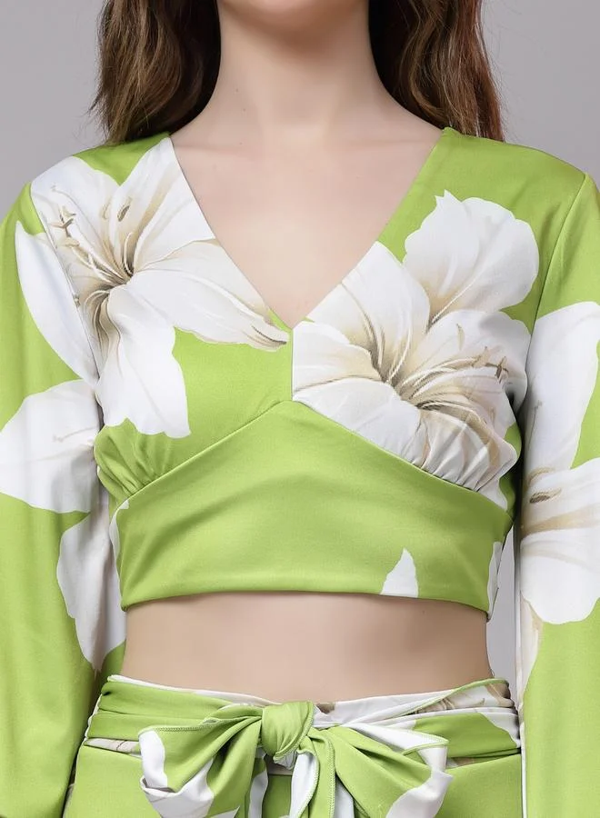 Kassually Kassually All-Over Floral Print Crop Top and Palazzo Co-Ords