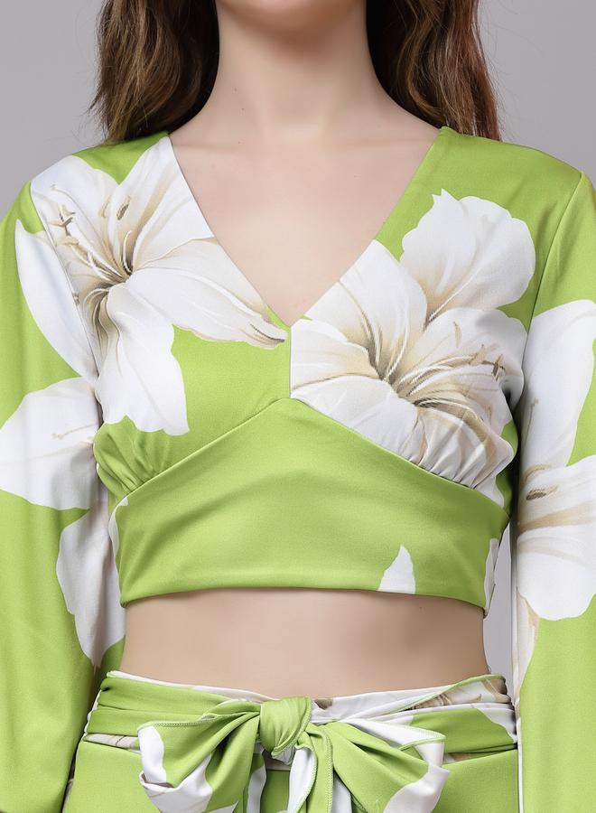 Kassually All-Over Floral Print Crop Top and Palazzo Co-Ords - Image 2