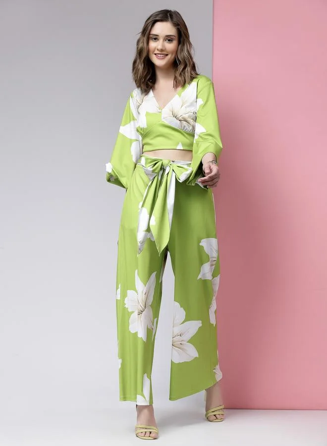 Kassually Kassually All-Over Floral Print Crop Top and Palazzo Co-Ords