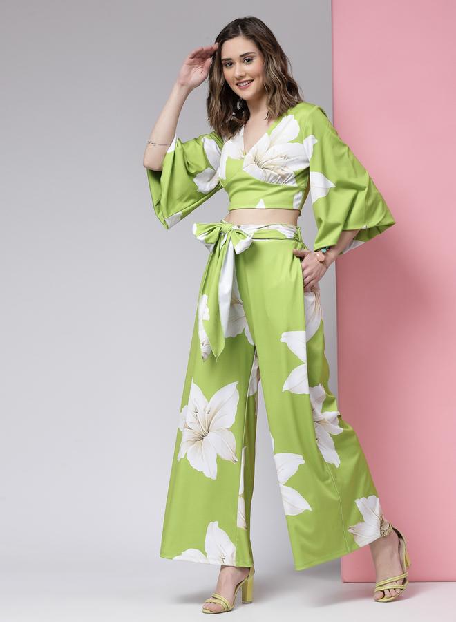 Kassually All-Over Floral Print Crop Top and Palazzo Co-Ords - Image 4