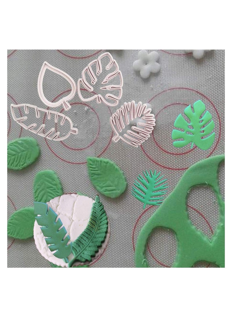 Tropical Leaf Cookie Cutter Set - 4 Pcs Palm Leaf Molds for Fondant, Sugarcraft, Cake Decorating & Candy Making - Image 4