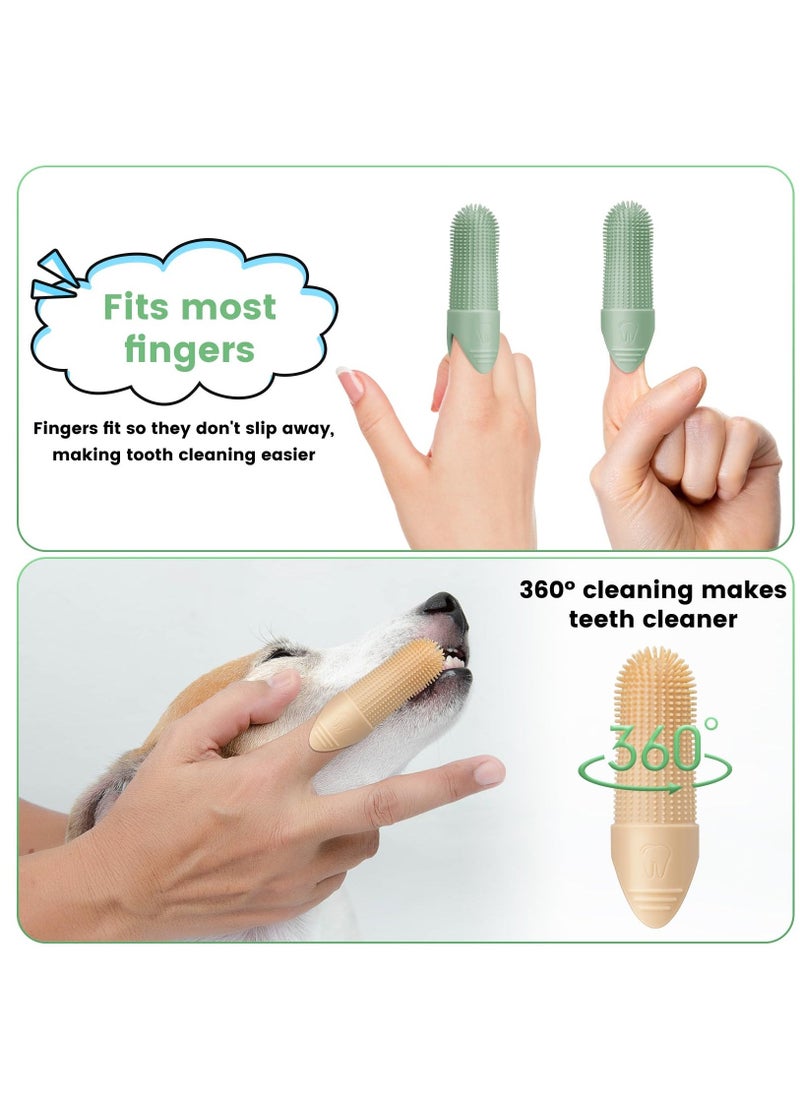 Dog Toothbrush, 4 Pack Dog Tooth Brush, 360° Cleaning Finger Toothbrush for Dogs, Food Grade Silicone Dog Finger Toothbrush Fits Most Fingers, Toothbrush for Dogs u0026 Cats Dental Care - Image 4