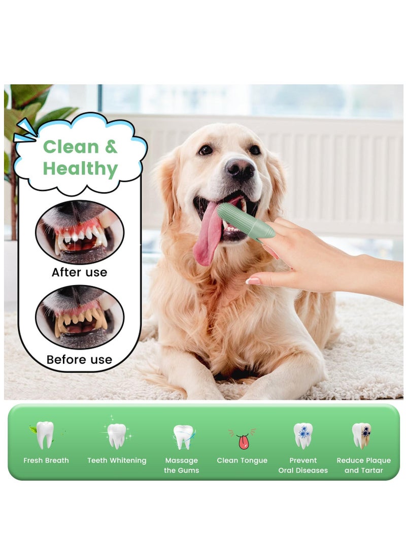 Dog Toothbrush, 4 Pack Dog Tooth Brush, 360° Cleaning Finger Toothbrush for Dogs, Food Grade Silicone Dog Finger Toothbrush Fits Most Fingers, Toothbrush for Dogs u0026 Cats Dental Care - Image 2