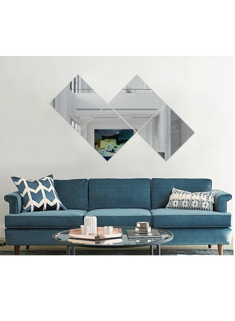 Beauenty 4PCS 30 * 30cm Glass Full Length Wall Mirror Tiles : Frameless Wall Mounted Mirror for Home Office Bedroom Living Room Bathroom Door Gym - Image 3