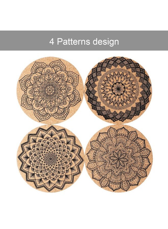 Tatuo 12 Pieces Cork Coasters for Drinks Absorbent Reusable Cup Mat Drink Coaster for Home Restaurant Office and Bar, 4 Inches - Image 3