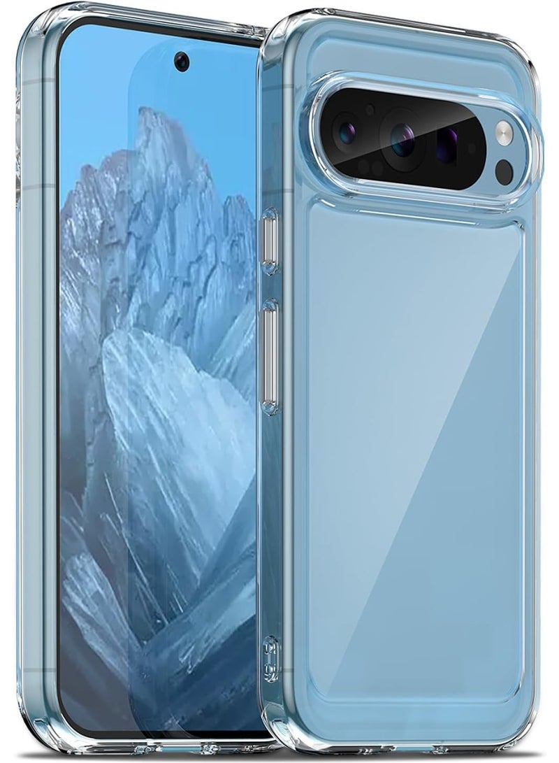 Crystal Clear Transparent Phone Case Google Pixel 9 / 9 Pro – Slim Ulta Thin Hard TPU Shockproof Cover, Anti-Yellowing Crystal Clear Protective Back Case with Camera Protection - Image 1