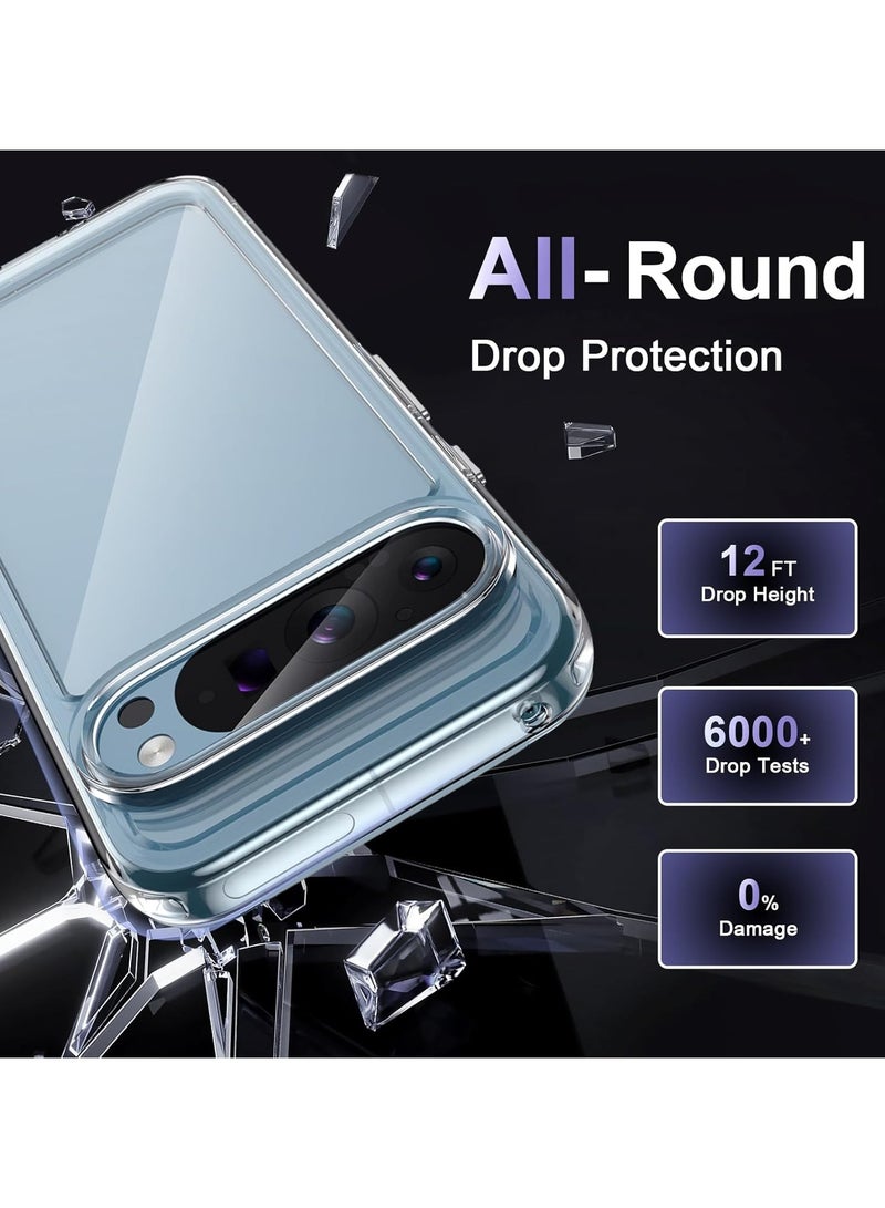 Crystal Clear Transparent Phone Case Google Pixel 9 / 9 Pro – Slim Ulta Thin Hard TPU Shockproof Cover, Anti-Yellowing Crystal Clear Protective Back Case with Camera Protection - Image 4