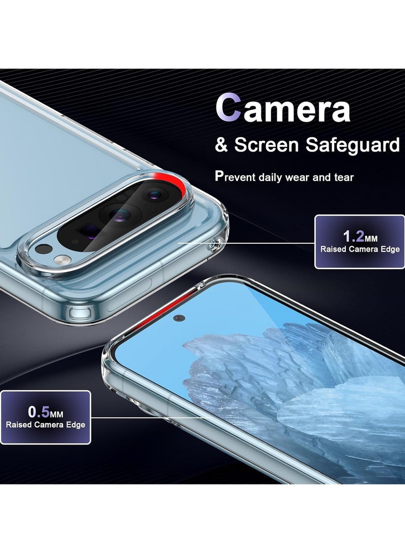 Crystal Clear Transparent Phone Case Google Pixel 9 / 9 Pro – Slim Ulta Thin Hard TPU Shockproof Cover, Anti-Yellowing Crystal Clear Protective Back Case with Camera Protection - Image 3