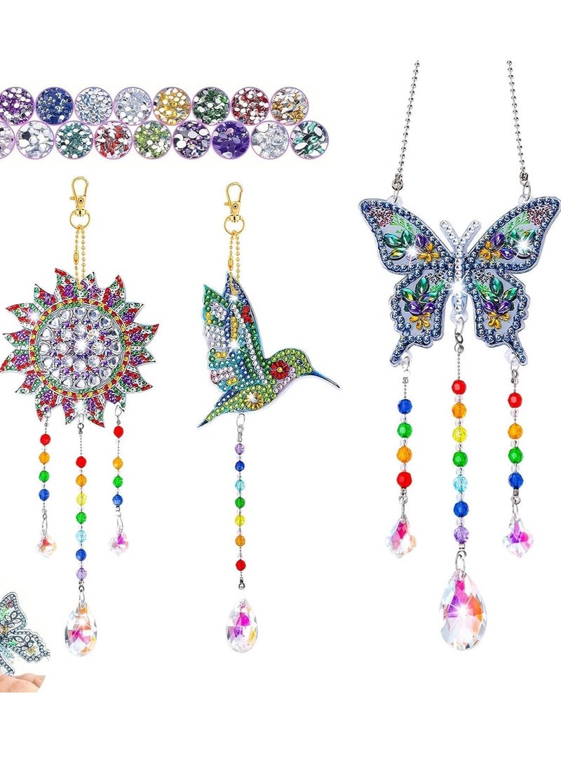 دوركو 3 PCS الماس اللوحة مجموعات للفتاة، 5D الماس اللوحة الفراشة الجدول ديكور الحرف مجموعة، الماس الحرف الفنون مجموعة - أفضل هدايا للأطفال أو المبتدئين الكبار - Image 1