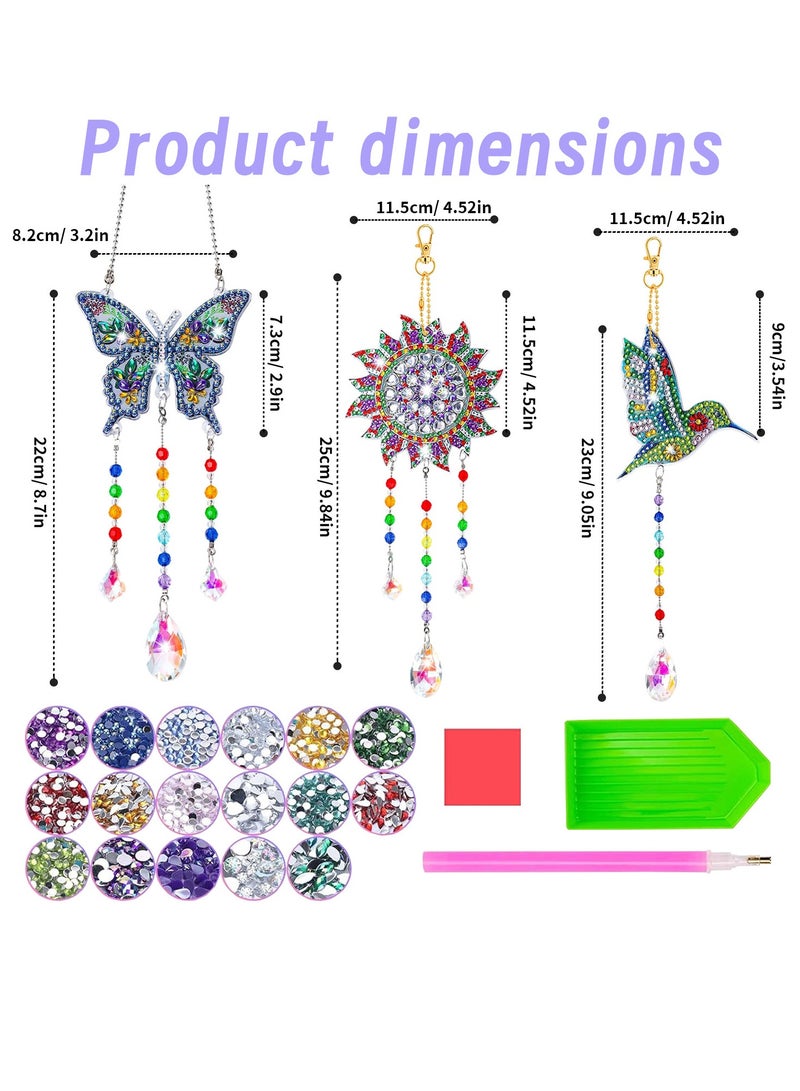 دوركو 3 PCS الماس اللوحة مجموعات للفتاة، 5D الماس اللوحة الفراشة الجدول ديكور الحرف مجموعة، الماس الحرف الفنون مجموعة - أفضل هدايا للأطفال أو المبتدئين الكبار - Image 2