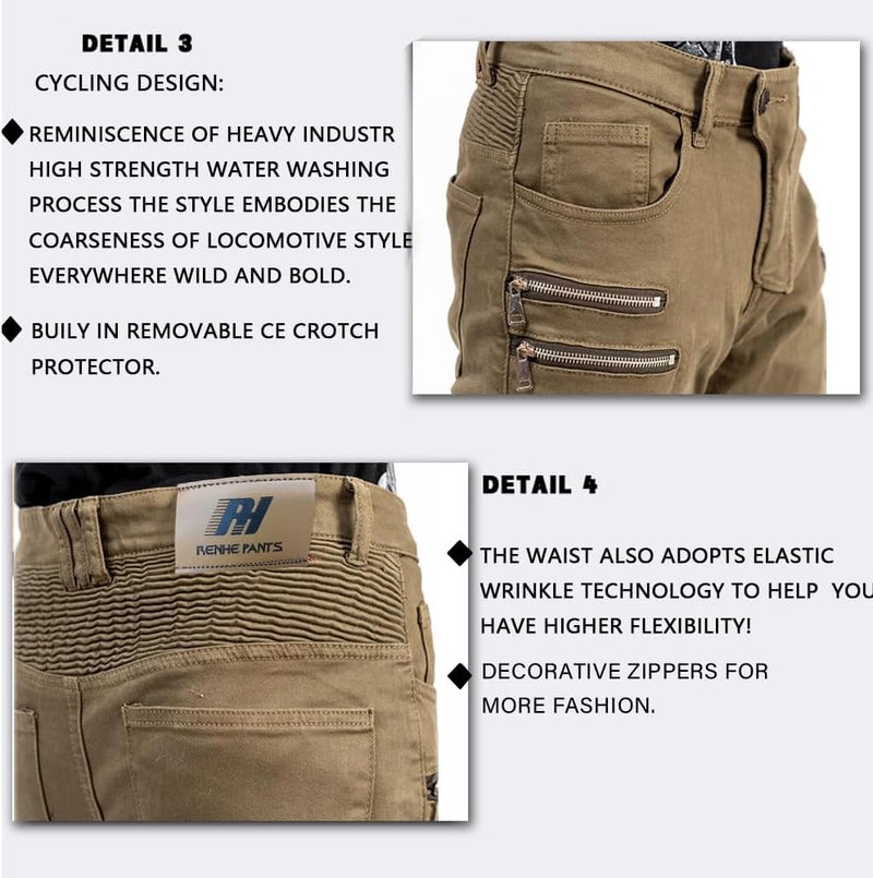 LOMENG Motorcycle Riding Pants with Removable Armor - Image 5
