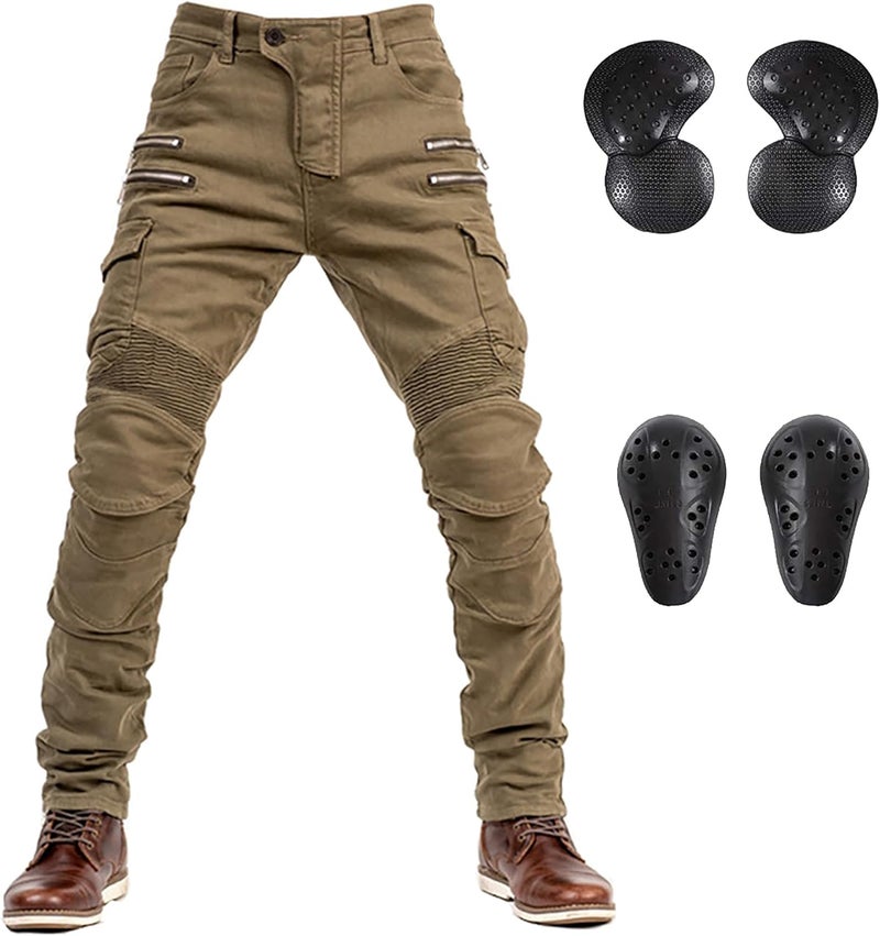 LOMENG Motorcycle Riding Pants with Removable Armor - Image 1