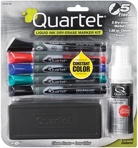 Quartet Quartet Dry Erase Markers Accessory Kit Includes 5 Fine Tip EnduraGlide Dry Erase Pens Whiteboard Eraser  White Board Cleaning Spray Bottle for Teachers Home School  Office Supplies 5001M5SK  - Image 5