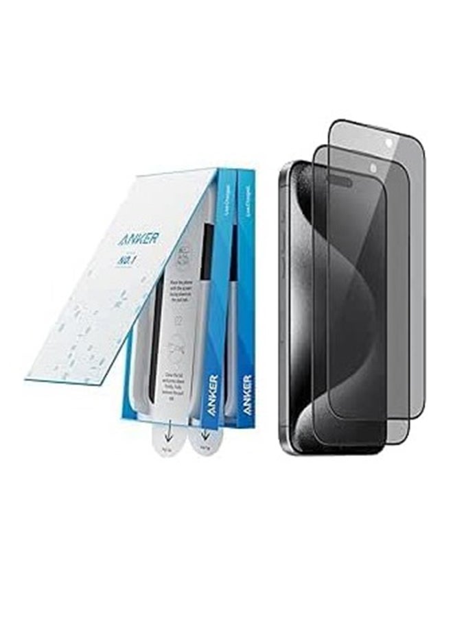 Anker 2 Pack for iPhone 16 Pro Max Privacy Screen Protector, Anti-Spy HD Tempered-Glass Privacy Screen Protector, Easy Installation Exclusively for iPhone 16 Pro Max(2-Pack)