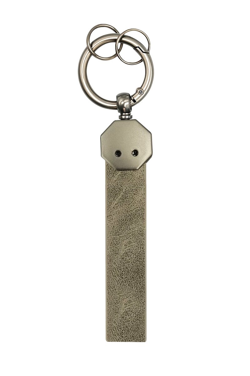 GMC Leather car keychain 12.5cm with 360° Swivel Metal Ring Double Screw Lock Soft Leather Strap for Car and Home Keys - Image 2
