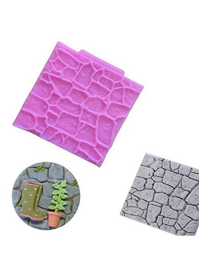 Hengke 2 Pieces Rock Texture Silicone Lace Mold Food Grade Cake Molds Candy Icing Biscuit Decor Chocolatepolymer Clay Fondant Snow Cake Decorating Supplies - Image 4