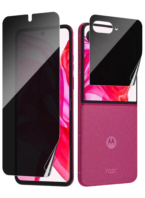 Privacy Screen Protector for Motorola Razr 60 Ultra , 1 Pack Internal Anti-Spy Film + 1 Pack Outer Anti-Spy Film, Anti-Peepin,[Scratch Resistant] TPU Soft,  Case Friendly , black clear