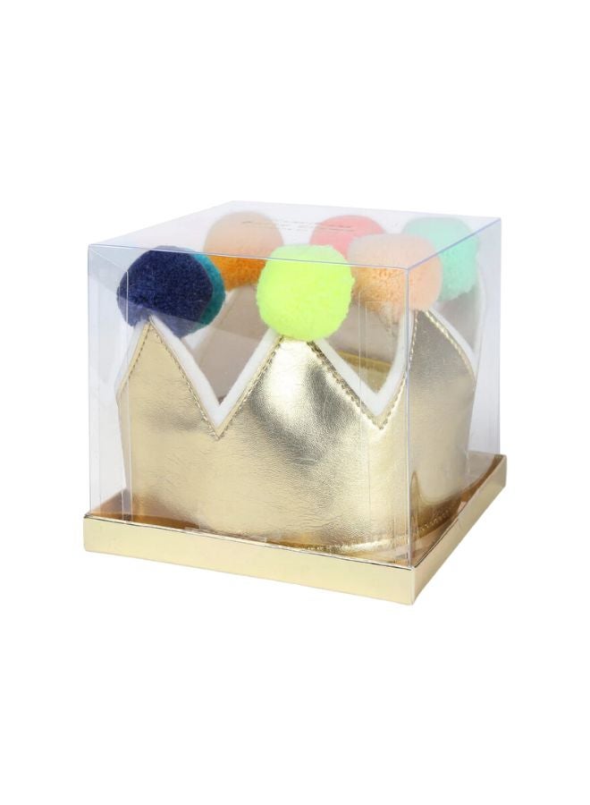 Meri Meri Gold Pompom Crown - Image 4