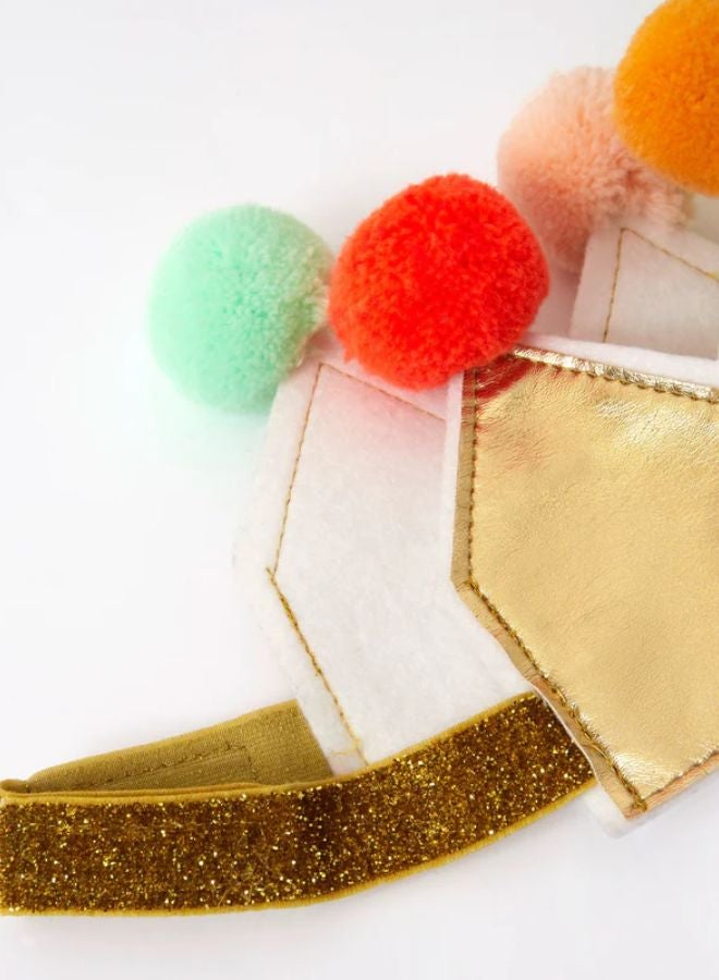 Meri Meri Gold Pompom Crown - Image 2