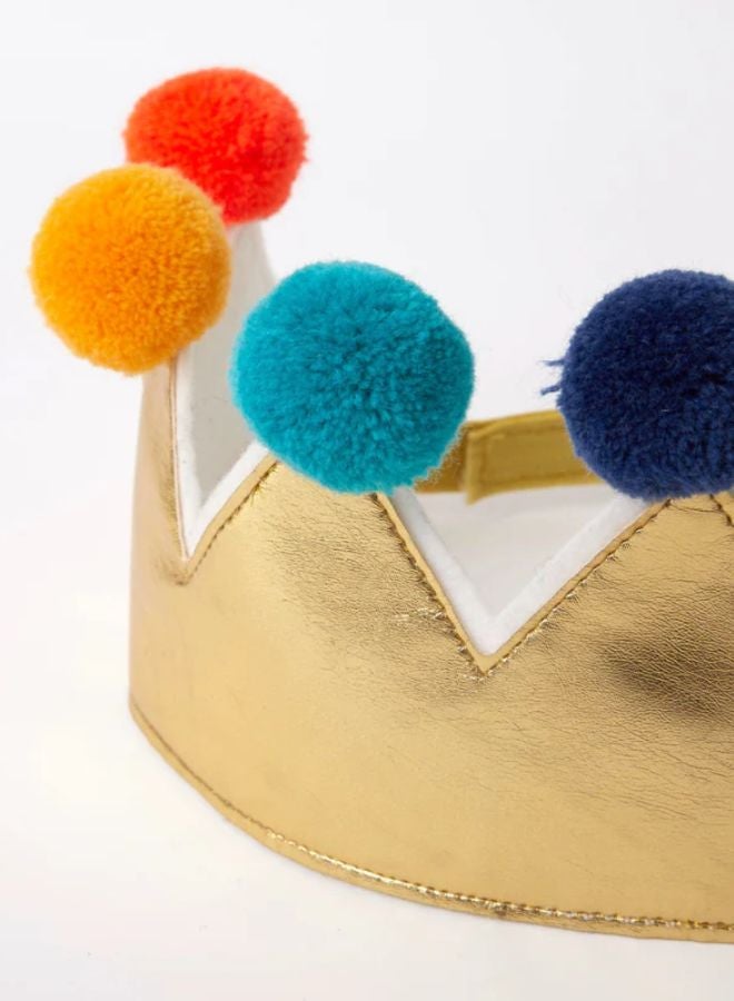 Meri Meri Gold Pompom Crown - Image 3