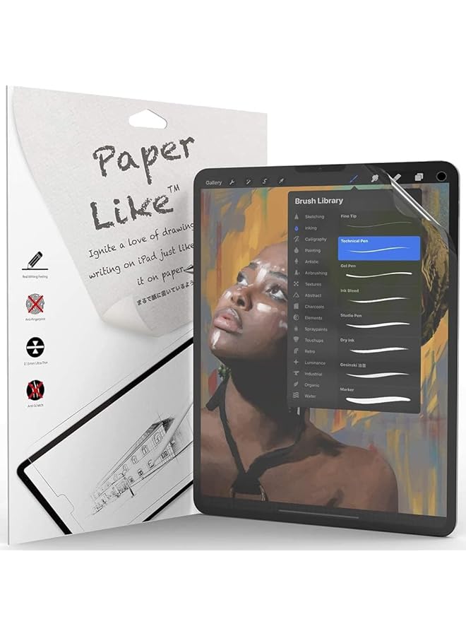2 Pack Paperfeel Screen Protector For Ipad Pro 12.9 Inch 2022 And 2021 And 2020 And 2018 Matte Pet Film For Drawing Face Id Compatible Paperfeel Film Ipad Pro 12.9 Inch Paper Like Protector - Image 1