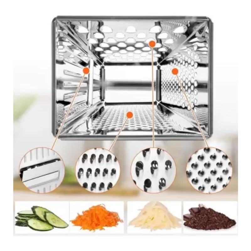 JISUN Stainless Steel 8 in 1 GraterSlicer MathaniHand Blender for Kitchen Silver Pack of 2 - Image 2