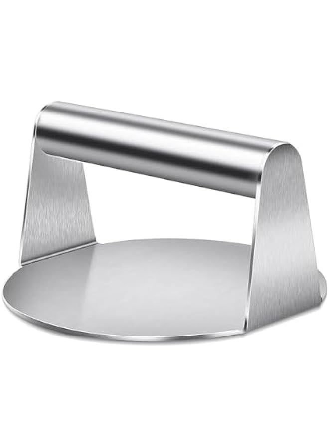 TRASSLE Stainless Steel Burger Press,14cm Round Smash Burger Press,Professional Griddle Accessories Kit for Flat Top Grill, Hamburger Patty Maker and Squeeze Grease, Easy to Clean - Image 1