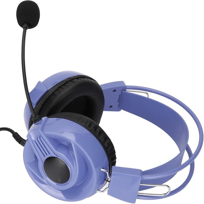 Purple Gaming Headset with Omnidirectional Mic RGB Lighting for PC Laptop Office - Image 3