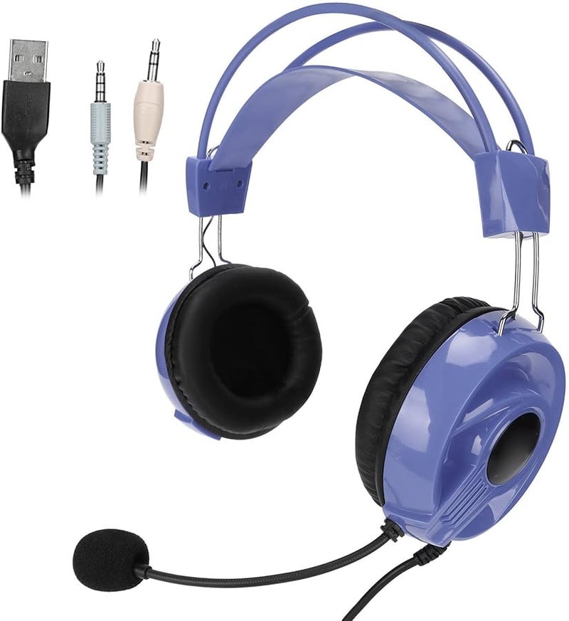 Purple Gaming Headset with Omnidirectional Mic RGB Lighting for PC Laptop Office - Image 1
