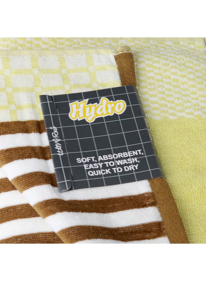 White Rose مجموعة مناشف حمام مكونة من 4 قطع HYDRO 420 GSM 100% قطن مخملي 4 مناشف استحمام 70x140 سم أزرق وأصفر تصميم خطوط عصرية لمسة فاخرة فائقة الامتصاص - Image 5