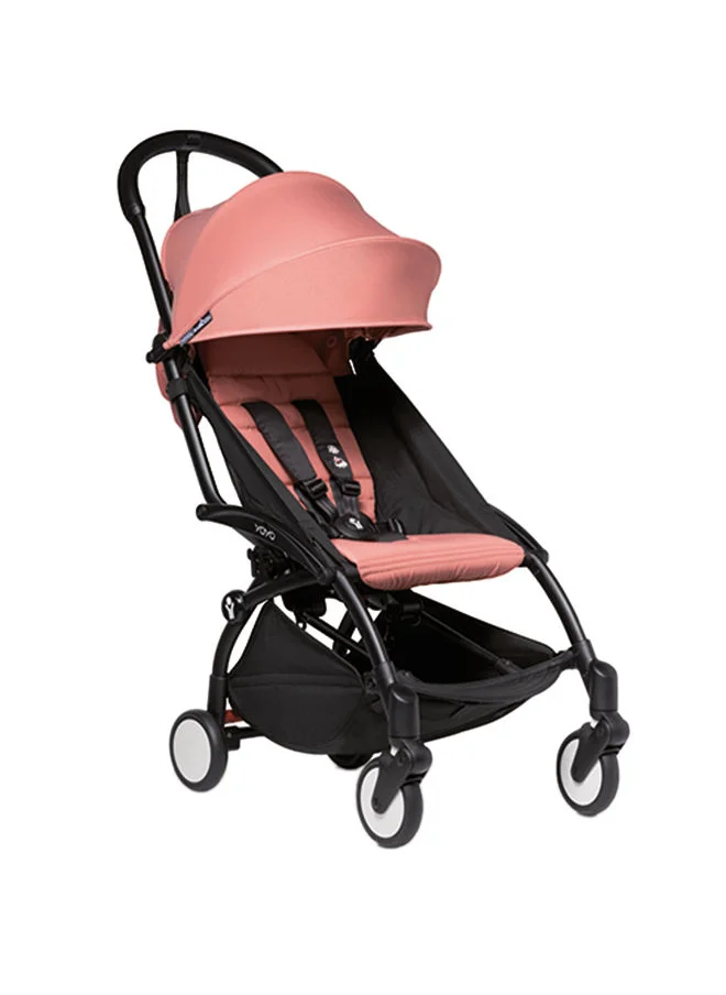 BABYZEN Yoyo2 Stroller Includes Harness, Backrest, Hood Extensions, Shoulder Strap, Storage Bag, Seat Cushion And Matching Canopy (Black Frame With Ginger 6+ Colour Pack)