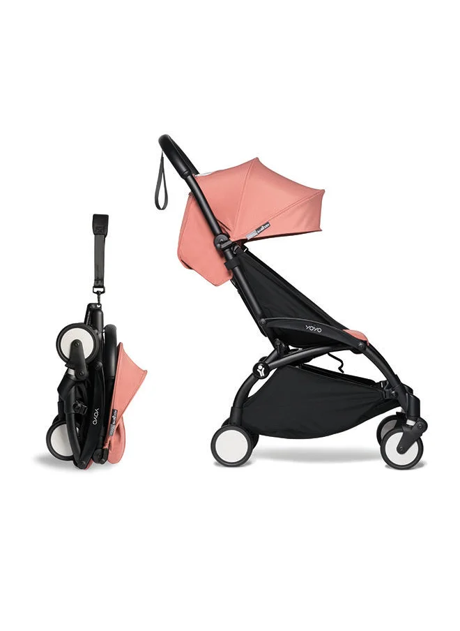 BABYZEN Yoyo2 Stroller Includes Harness, Backrest, Hood Extensions, Shoulder Strap, Storage Bag, Seat Cushion And Matching Canopy (Black Frame With Ginger 6+ Colour Pack)