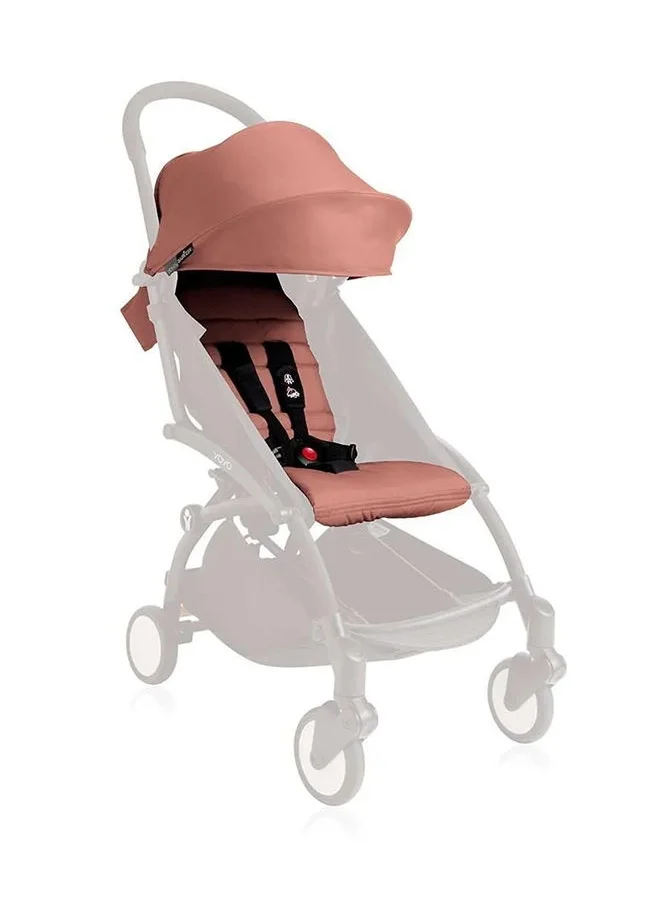BABYZEN Yoyo2 Stroller Includes Harness, Backrest, Hood Extensions, Shoulder Strap, Storage Bag, Seat Cushion And Matching Canopy (Black Frame With Ginger 6+ Colour Pack)