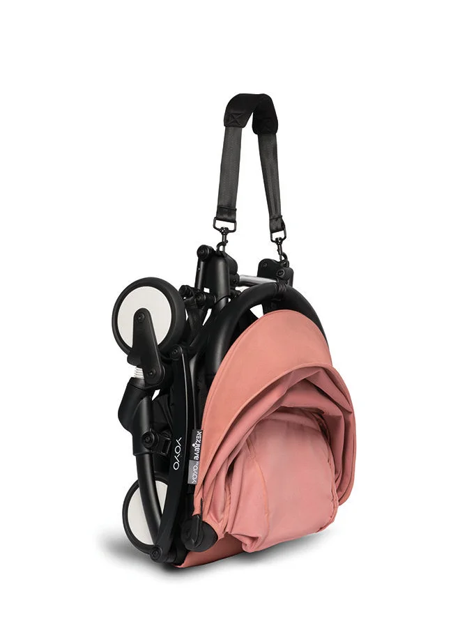 BABYZEN Yoyo2 Stroller Includes Harness, Backrest, Hood Extensions, Shoulder Strap, Storage Bag, Seat Cushion And Matching Canopy (Black Frame With Ginger 6+ Colour Pack)