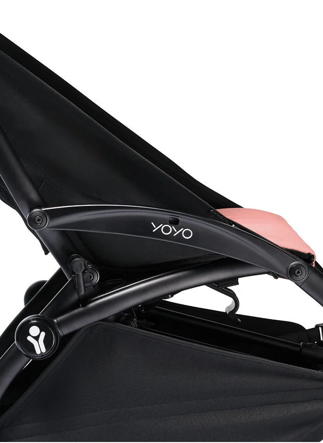 BABYZEN Yoyo2 Stroller Includes Harness, Backrest, Hood Extensions, Shoulder Strap, Storage Bag, Seat Cushion And Matching Canopy (Black Frame With Ginger 6+ Colour Pack)
