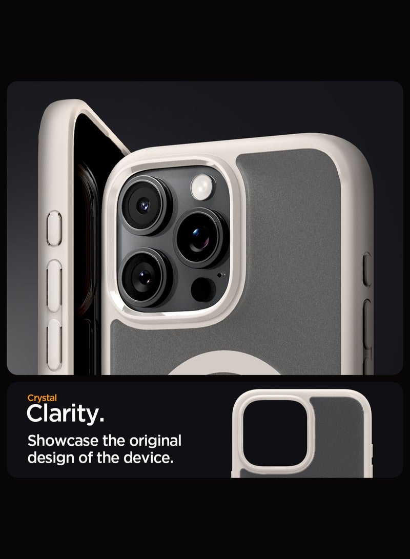 Spigen Ultra Hybrid MagFit for iPhone 16 Pro Case Cover with MagSafe (2024) Frost Natural Titanium - Image 4