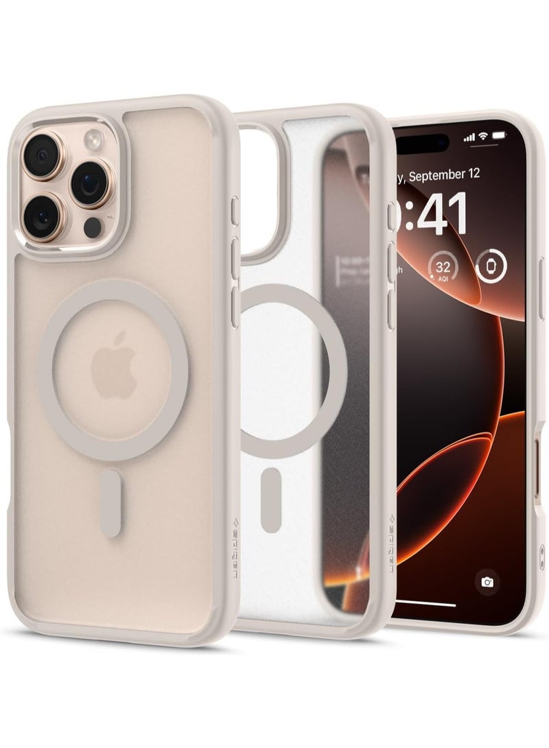 Spigen Ultra Hybrid MagFit for iPhone 16 Pro Case Cover with MagSafe (2024) Frost Natural Titanium - Image 1