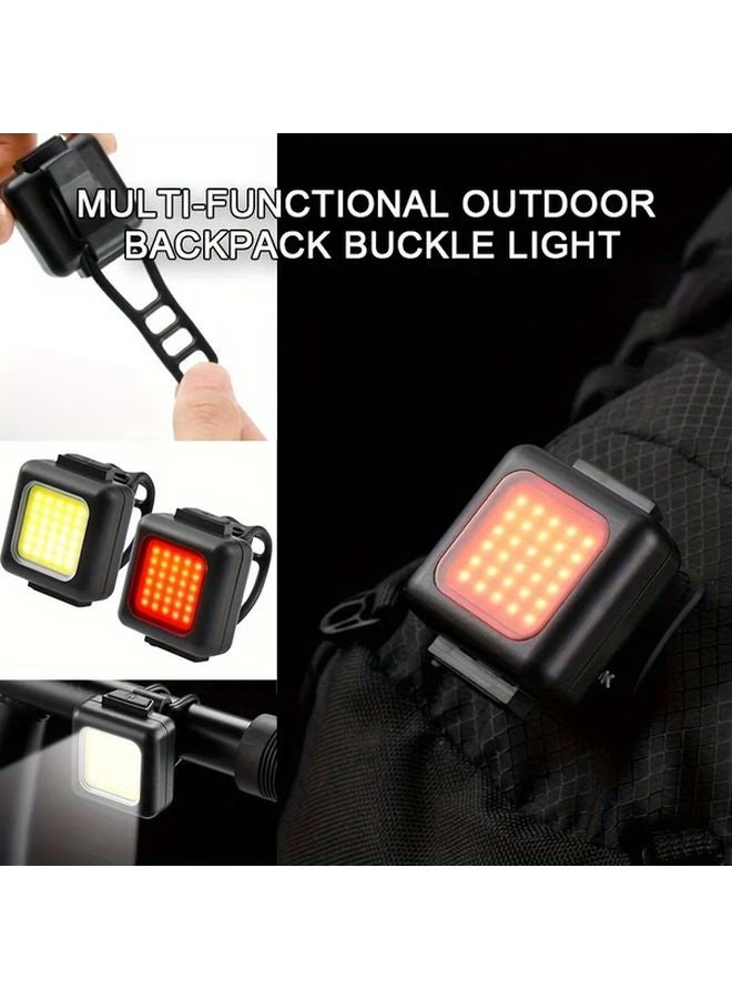 Mini Mountain Light White Red Bicycle Front Tail Light Outdoor Backpack Buckle Flashlight - Image 3
