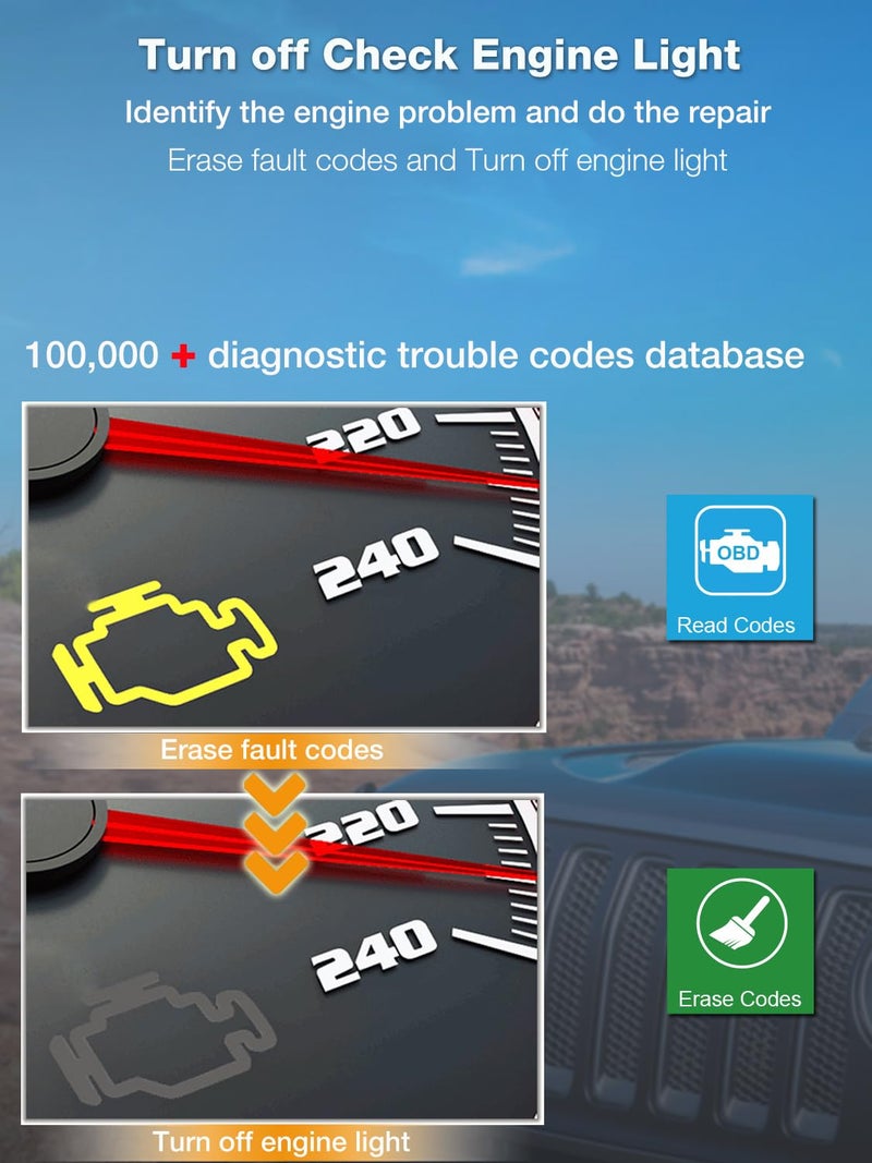 Motopower Mp69040 Car Obd2 Scanner Check Engine Fault Code Reader Diagnostic Scan Tool  Black - Image 4