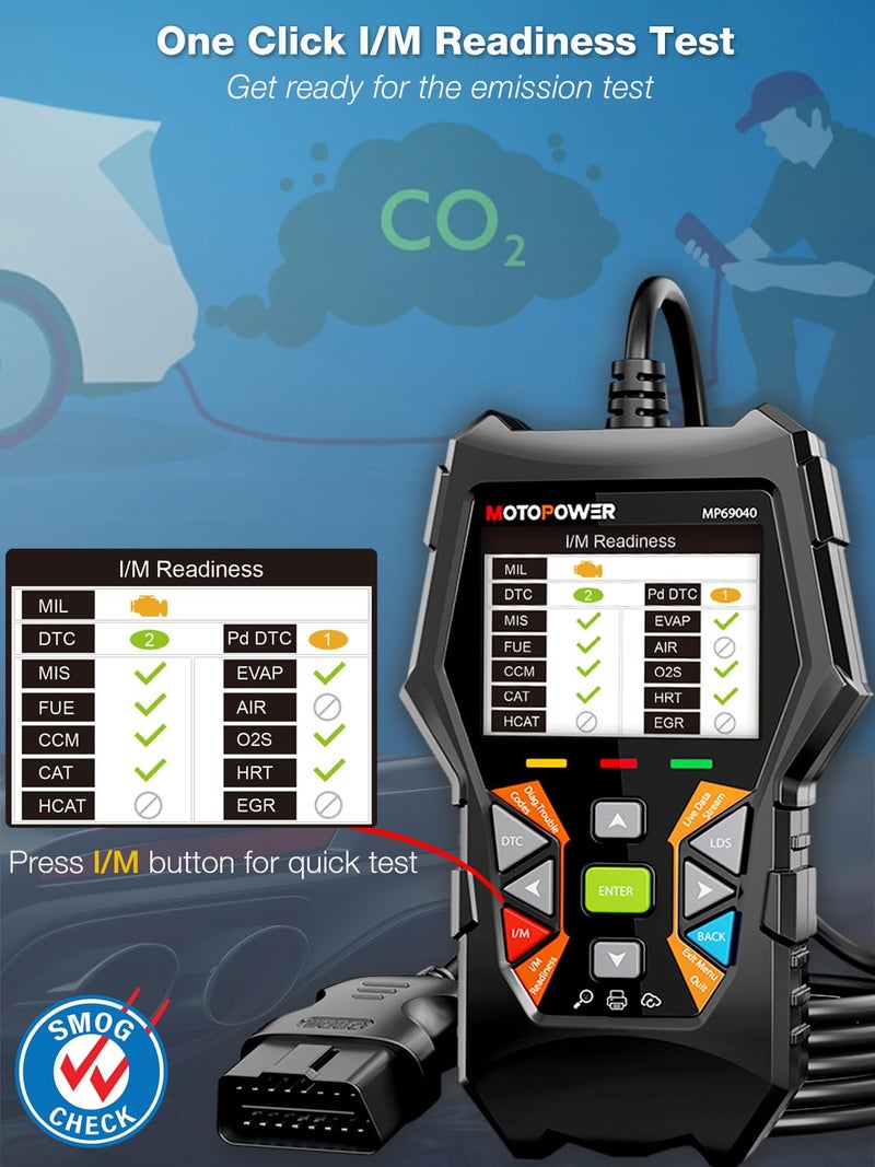 Motopower Mp69040 Car Obd2 Scanner Check Engine Fault Code Reader Diagnostic Scan Tool  Black - Image 5
