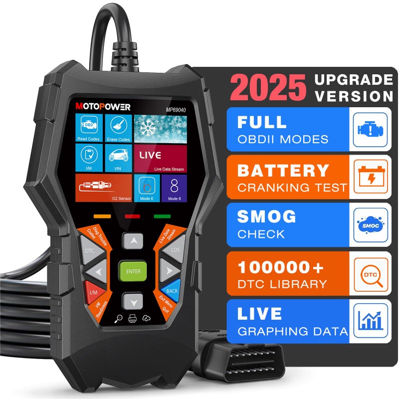 Motopower Mp69040 Car Obd2 Scanner Check Engine Fault Code Reader Diagnostic Scan Tool  Black - Image 1