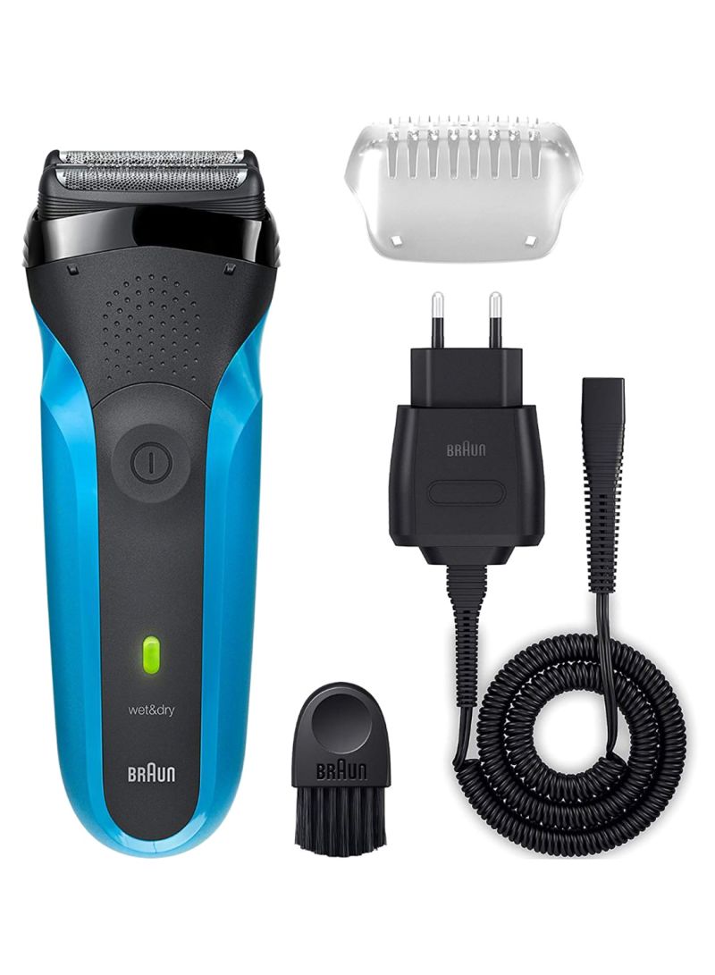 براون ماكينة حلاقة كهربائية سيريس 3 310S قابلة للشحن فضي/أسود/أزرق 8x4.4بوصة - Image 1