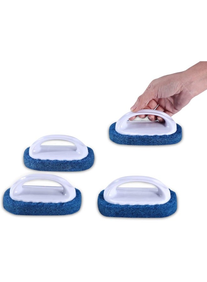 YelaJoy 4 Pack Scouring Pad Brush, Cleaning Scrub with Handle Abrasive Pad for Grout Tile, Shower and Sink Cleaning, Scrubbing Floor and Tile Boat Polishing, Refinishing Bathroom Kitchen Heavy Duty - Image 1